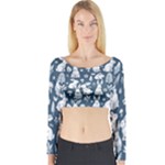 Easter bunny pattern Long Sleeve Crop Top