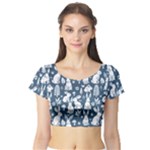 Easter bunny pattern Short Sleeve Crop Top