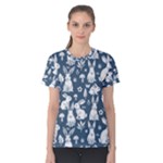 Easter bunny pattern Women s Cotton T-Shirt