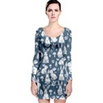 Easter bunny pattern Long Sleeve Bodycon Dress