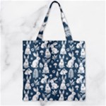 Easter bunny pattern Zipper Grocery Tote Bag