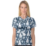 Easter bunny pattern V-Neck Sport Mesh T-Shirt