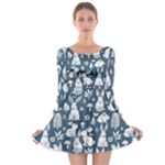 Easter bunny pattern Long Sleeve Skater Dress