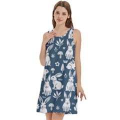 Round Neck Sleeve Casual Dress With Pockets 