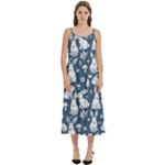 Easter bunny pattern Casual Spaghetti Strap Midi Dress