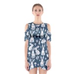 Easter bunny pattern Shoulder Cutout One Piece Dress