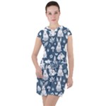 Easter bunny pattern Drawstring Hooded Dress