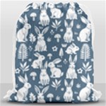 Easter bunny pattern Drawstring Bag (Large)