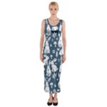 Easter bunny pattern Fitted Maxi Dress