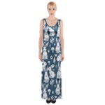 Easter bunny pattern Thigh Split Maxi Dress