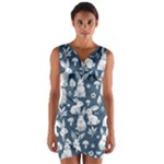 Easter bunny pattern Wrap Front Bodycon Dress