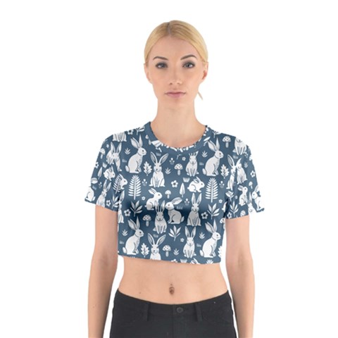 Easter bunny pattern Cotton Crop Top from ArtsNow.com