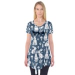Easter bunny pattern Short Sleeve Tunic 