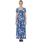 Easter bunny pattern High Waist Short Sleeve Maxi Dress