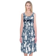 Easter bunny pattern Midi Sleeveless Dress from ArtsNow.com