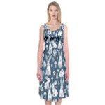 Easter bunny pattern Midi Sleeveless Dress
