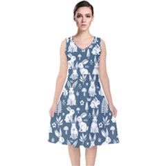 V-Neck Midi Sleeveless Dress  