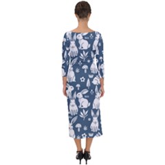 Quarter Sleeve Midi Bodycon Dress 