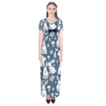 Easter bunny pattern Short Sleeve Maxi Dress