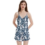 Easter bunny pattern V-Neck Satin Loungewear Set