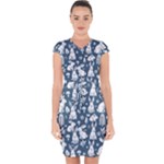 Easter bunny pattern Capsleeve Drawstring Dress 