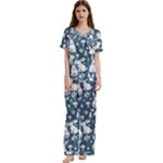 Easter bunny pattern Short Sleeve Satin Pajamas Set With Pockets