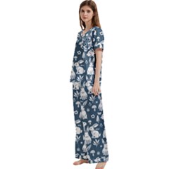Short Sleeve Satin Pajamas Set With Pockets 