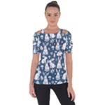 Easter bunny pattern Shoulder Cut Out Short Sleeve Top
