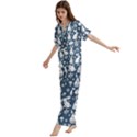 Short Sleeve Long Pants Satin Pajamas Set 