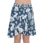 Easter bunny pattern Chiffon Wrap Front Skirt