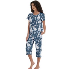 Short Sleeve 3/4 Length Pants Lounge Set 