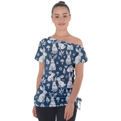 Off Shoulder Tie-Up T-Shirt 