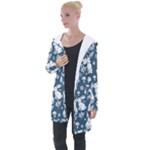 Easter bunny pattern Longline Hooded Cardigan