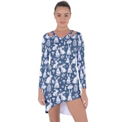 Asymmetric Cut-Out Shift Dress 