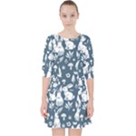 Easter bunny pattern Quarter Sleeve Pocket Dress