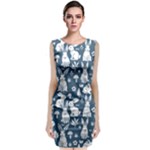 Easter bunny pattern Sleeveless Velvet Midi Dress
