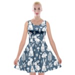 Easter bunny pattern Velvet Skater Dress