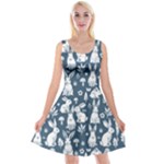 Easter bunny pattern Reversible Velvet Sleeveless Dress