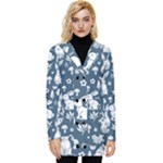 Easter bunny pattern Button Up Hooded Coat 
