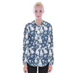 Easter bunny pattern Womens Long Sleeve Shirt