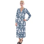 Easter bunny pattern Velvet Maxi Wrap Dress