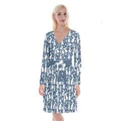 Long Sleeve Velvet Front Wrap Dress 