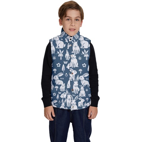 Easter bunny pattern Kid s Button Up Puffer Vest from ArtsNow.com
