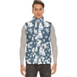 Easter bunny pattern Men s High Neck Button Up Puffer Vest