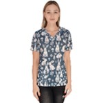 Easter bunny pattern Women s V-Neck Scrub Top