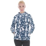Easter bunny pattern Women s Hooded Pullover