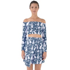 Off Shoulder Top with Skirt Set 