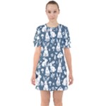 Easter bunny pattern Sixties Short Sleeve Mini Dress