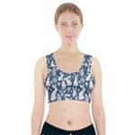 Easter bunny pattern Sports Bra With Pocket