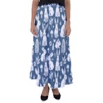 Easter bunny pattern Flared Maxi Skirt